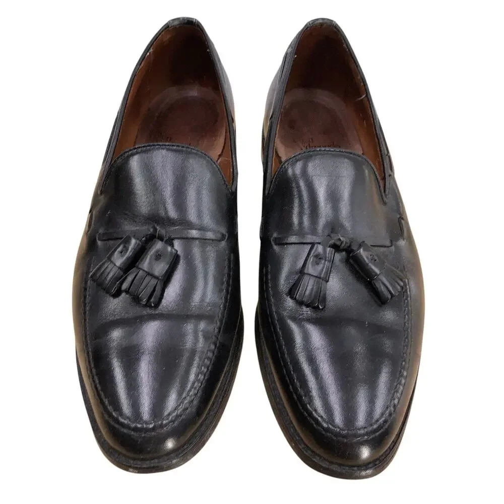 Allen Edmonds Loafers Mens 11 D Grayson Black Tassel Leather Dress Slip On